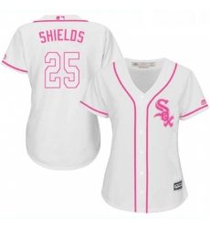 Womens Majestic Chicago White Sox 33 James Shields Replica White Fashion Cool Base MLB Jersey