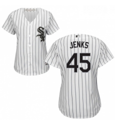 Womens Majestic Chicago White Sox 45 Bobby Jenks Replica White Home Cool Base MLB Jersey