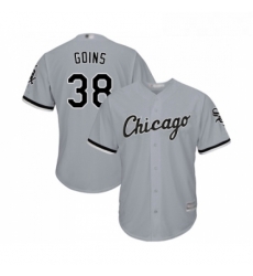 Youth Chicago White Sox 38 Ryan Goins Replica Grey Road Cool Base Baseball Jersey 