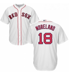 Youth Majestic Boston Red Sox 18 Mitch Moreland Replica White Home Cool Base MLB Jersey