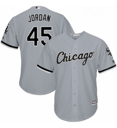 Youth Majestic Chicago White Sox 45 Michael Jordan Replica Grey Road Cool Base MLB Jersey