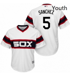 Youth Majestic Chicago White Sox 5 Yolmer Sanchez Authentic White 2013 Alternate Home Cool Base MLB Jersey 