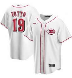 Men Cincinnati Reds 19 Joey Votto White Stitched Baseball jersey