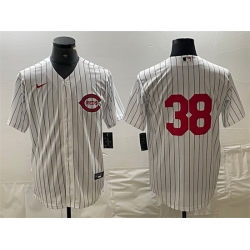 Men Cincinnati Reds 38 Jose Barrero White Field Of Dreams Stitched Baseball Jersey