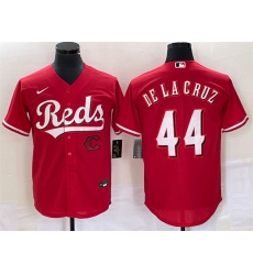 Men Cincinnati Reds 44 Elly De La Cruz Red Cool Base Stitched Baseball Jersey