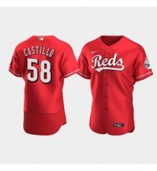 Men Nike Cincinnati Reds #58 Luis Castillo Red Flex Base Stitched MLB Jersey