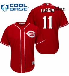 Mens Majestic Cincinnati Reds 11 Barry Larkin Replica Red Alternate Cool Base MLB Jersey