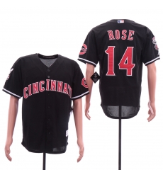 Reds 14 Pete Rose Black Cool Base Jersey