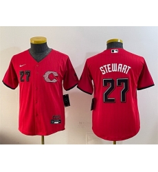 Women Cincinnati Reds  27 Sal Stewart Red 2026 City Connect Stadium Stitched Baseball Jersey