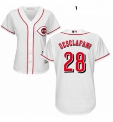 Womens Majestic Cincinnati Reds 28 Anthony DeSclafani Authentic White Home Cool Base MLB Jersey