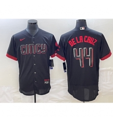 Youth Cincinnati Reds #44 Elly De La Cruz Black 2023 City Connect Cool Base Stitched Jersey III