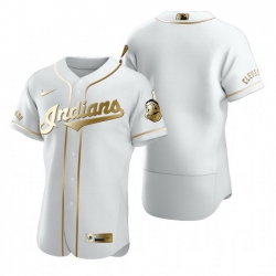 Cleveland Indians Blank White Nike Mens Authentic Golden Edition MLB Jersey