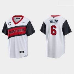 Men Cleveland Indians 6 Owen Miller Men Nike White 2021 Little League Class Game MLB Jersey