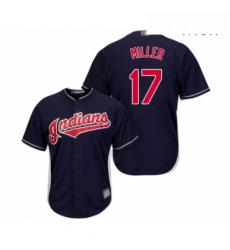 Mens Cleveland Indians 17 Brad Miller Replica Navy Blue Alternate 1 Cool Base Baseball Jersey 