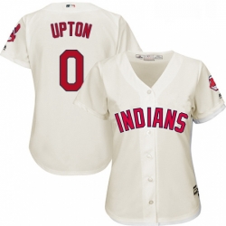 Womens Majestic Cleveland Indians 0 BJ Upton Authentic Cream Alternate 2 Cool Base MLB Jersey 