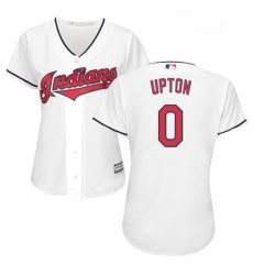 Womens Majestic Cleveland Indians 0 BJ Upton Replica White Home Cool Base MLB Jersey 