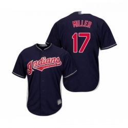 Youth Cleveland Indians 17 Brad Miller Replica Navy Blue Alternate 1 Cool Base Baseball Jersey 