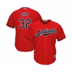 Youth Cleveland Indians 32 Zach Duke Replica Scarlet Alternate 2 Cool Base Baseball Jersey 