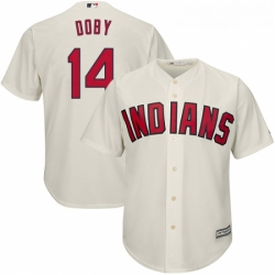 Youth Majestic Cleveland Indians 14 Larry Doby Replica Cream Alternate 2 Cool Base MLB Jersey