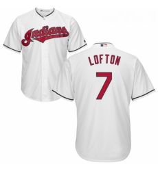 Youth Majestic Cleveland Indians 7 Kenny Lofton Authentic White Home Cool Base MLB Jersey