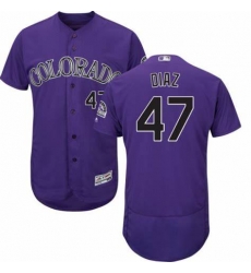 Men Nike Colorado Rockies 47 Jairo Diaz Purple Black Flex Base MLB Jersey