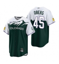 Men Nike Nike Colorado Rockies #45 Scott Oberg City Connect Stitched Cool Base Baseball Jersey