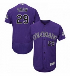 Mens Majestic Colorado Rockies 29 Bryan Shaw Purple Alternate Flex Base Authentic Collection MLB Jersey