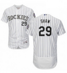 Mens Majestic Colorado Rockies 29 Bryan Shaw White Home Flex Base Authentic Collection MLB Jersey