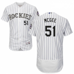 Mens Majestic Colorado Rockies 51 Jake McGee White Home Flex Base Authentic Collection MLB Jersey