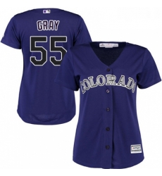 Womens Majestic Colorado Rockies 55 Jon Gray Replica Purple Alternate 1 Cool Base MLB Jersey