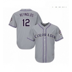 Youth Colorado Rockies 12 Mark Reynolds Replica Grey Road Cool Base Baseball Jersey 