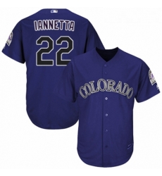 Youth Majestic Colorado Rockies 22 Chris Iannetta Replica Purple Alternate 1 Cool Base MLB Jersey 