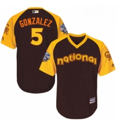 Youth Majestic Colorado Rockies 5 Carlos Gonzalez Authentic Brown 2016 All Star National League BP Cool Base MLB Jersey