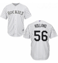 Youth Majestic Colorado Rockies 56 Greg Holland Authentic White Home Cool Base MLB Jersey 