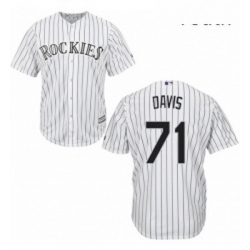 Youth Majestic Colorado Rockies 71 Wade Davis Replica White Home Cool Base MLB Jersey 