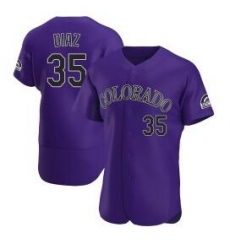 Youth Nike Colorado Rockies 35 Elias Diaz Purple Flex Base MLB Jersey