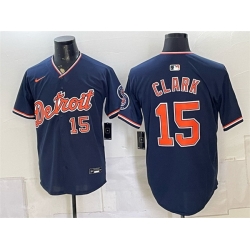 Men Detroit Tigers  15 Max Clark Navy Alternate 2026 Cool Base Stitched Baseball Jersey