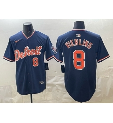 Men Detroit Tigers  8 Matt Vierling Navy 2026 Alternate Vapor Premier Limited Stitched Baseball Jersey