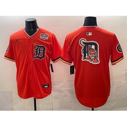 Men Detroit Tigers Team Big Logo Orange 2026 Alternate USA 250  Patch Vapor Premier Limited Stitched Baseball Jersey