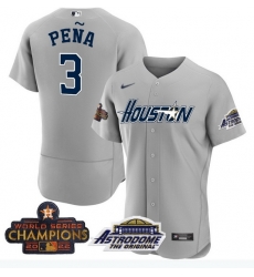 Men Astros Space City 3 Jeremy Pena Gray Champions Flexbase Jersey