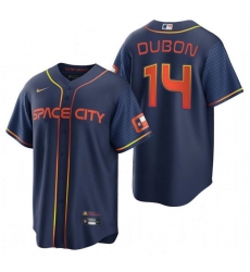 Men Houston Astros 14 Mauricio Dub F3n 2022 Navy City Connect Cool Base Stitched Jersey