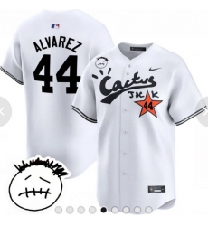 Men Houston Astros 44 Yordan Alvarez White Cactus Jack Vapor Premier Limited Stitched White Baseball Jersey