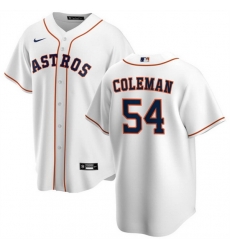 Men Houston Astros 54 Dylan Coleman White Cool Base Stitched Baseball Jersey