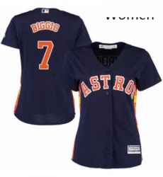 Womens Majestic Houston Astros 7 Craig Biggio Replica Navy Blue Alternate Cool Base MLB Jersey