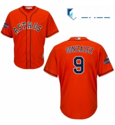 Youth Majestic Houston Astros 9 Marwin Gonzalez Authentic Orange Alternate 2017 World Series Champions Cool Base MLB Jersey 