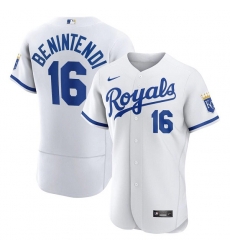 Men Kansas City Royals 16 Andrew Benintendi White Flex Base Stitched Jersey