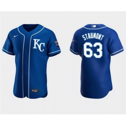 Men Kansas City Royals 63 Josh Staumont Royal Flex Base Stitched MLB Jersey