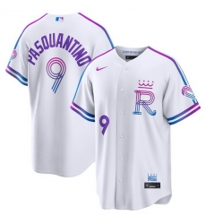 Men Kansas City Royals  9 Vinnie Pasquantino White 2026 City Connect Stadium Stitched Baseball Jersey
