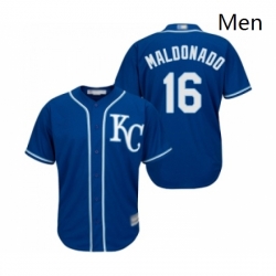 Mens Kansas City Royals 16 Martin Maldonado Replica Blue Alternate 2 Cool Base Baseball Jersey 