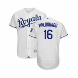 Mens Kansas City Royals 16 Martin Maldonado White Flexbase Authentic Collection Baseball Jersey